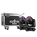 IGNITE220 LED SPOT MOVING HEAD 2PCS IN FLIGHTCASE BEAMZ PRO