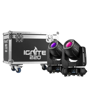 IGNITE220 LED SPOT MOVING HEAD 2PCS IN FLIGHTCASE BEAMZ PRO