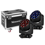 MHL1240 LED WASH MOVING HEAD WITH ZOOM 2PCS IN FLIGHTCASE BEAMZ PRO