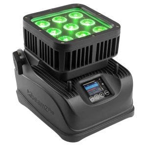 STARCOLOR72B FLOOD LIGHT 9X 8W RGBW OUTDOOR WITH BATTERY PACK BEAMZ PRO